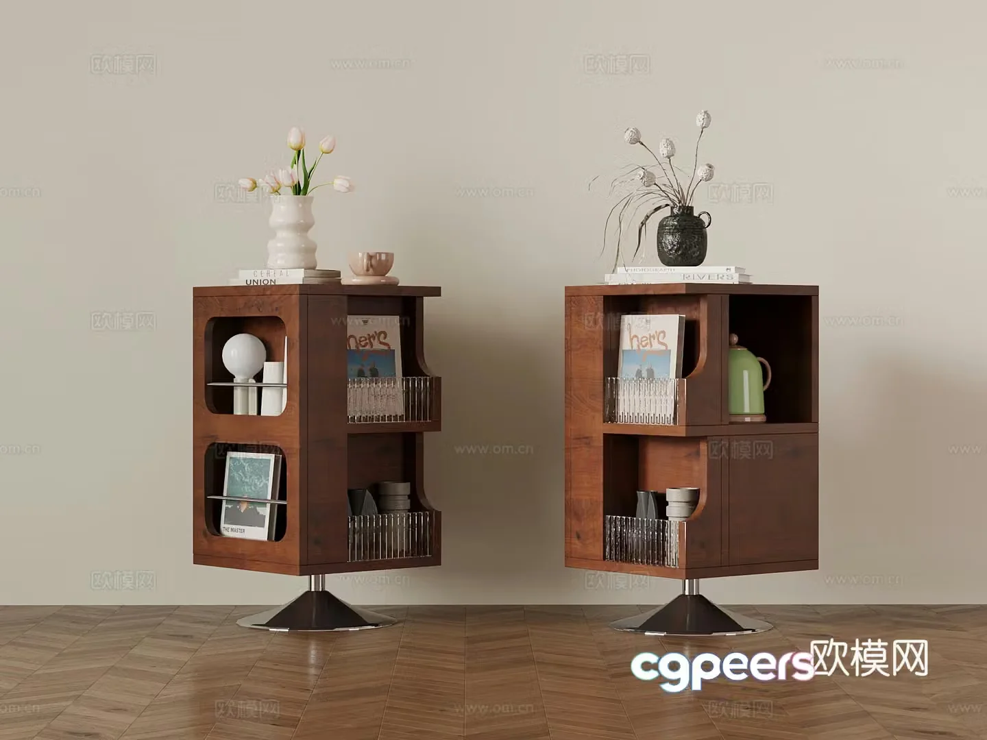 Middle-aged side table rotatable angle table 3D model
