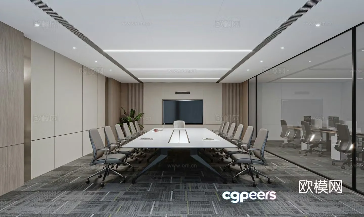 Modern conference room 3d model
