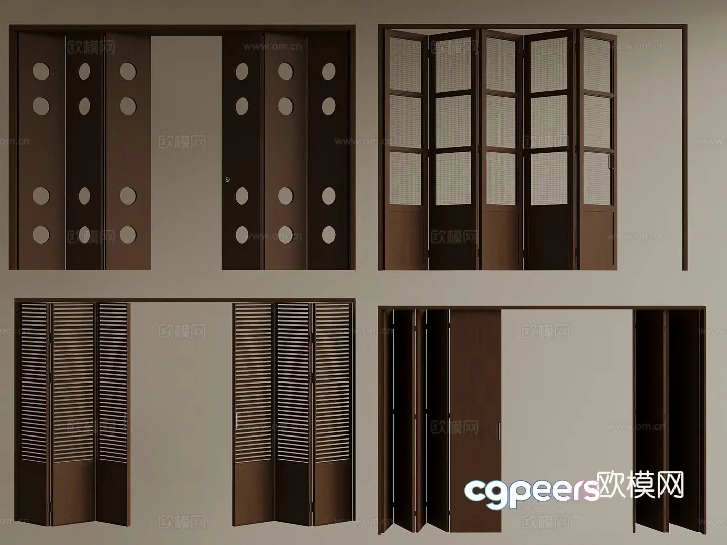 Middle-aged folding door 3D model