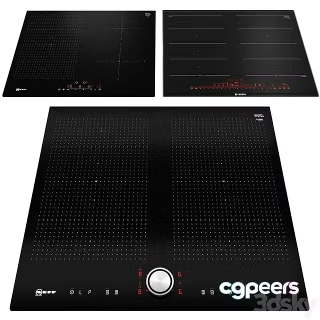 3ds Max Free – Hob set with Flexinduction technology