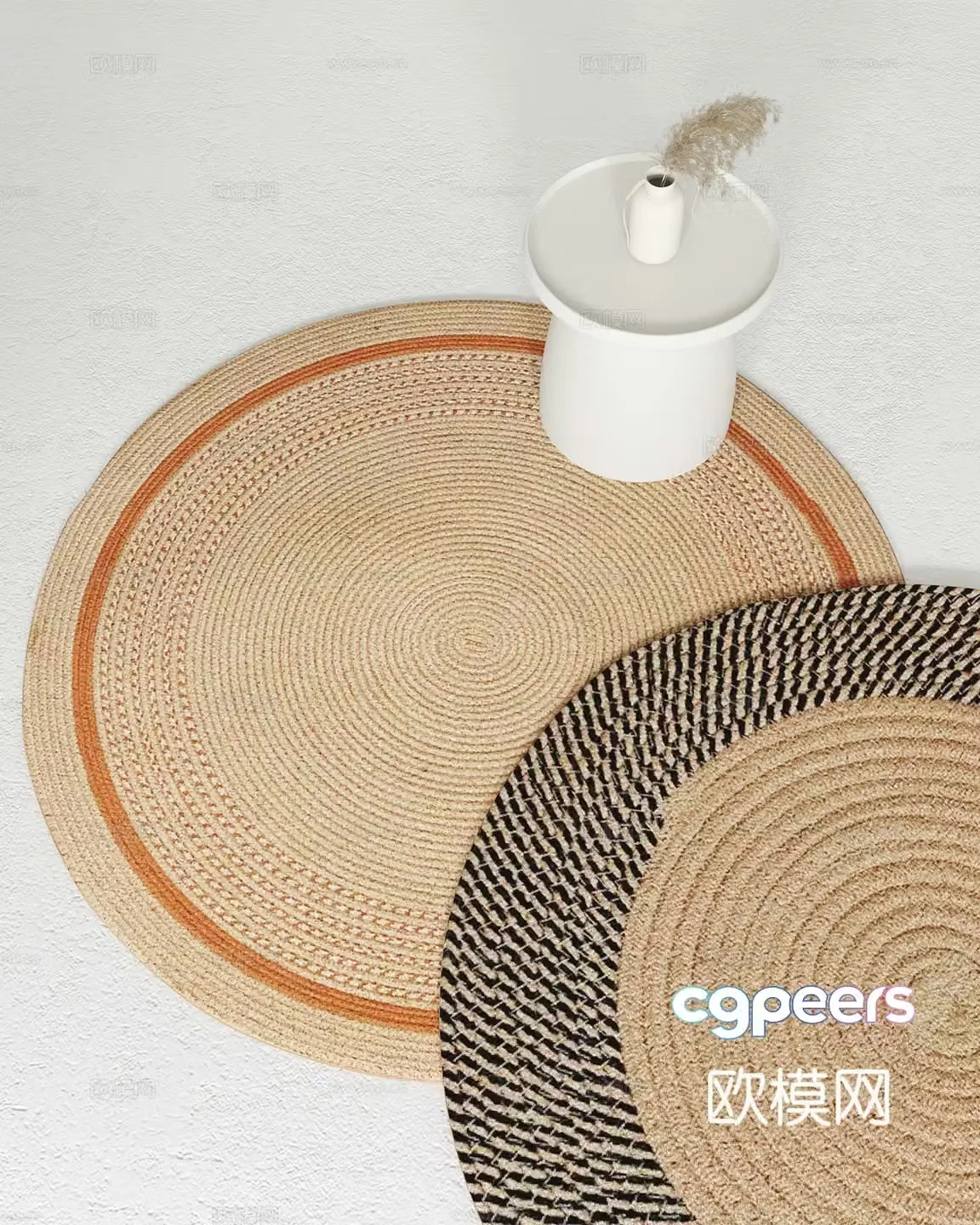 Modern round carpet 3d model