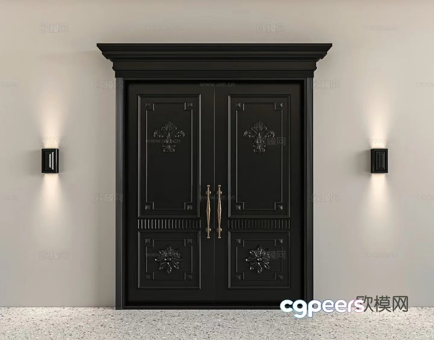 French villa gate 3d model