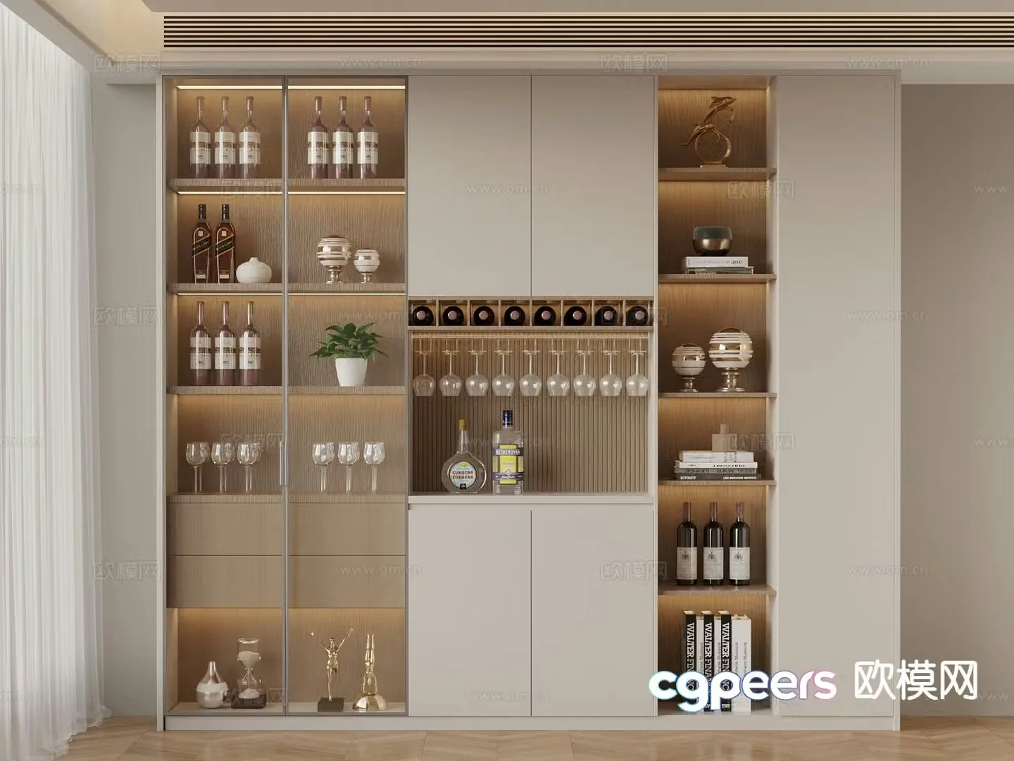 Modern wine cabinet sideboard 3d model