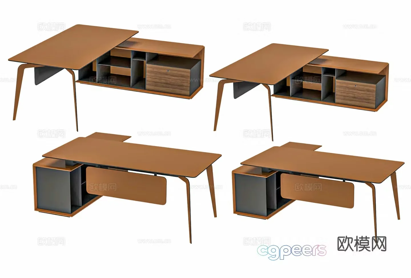 Modern wrought iron minimalist office desk creative office desk artistic modeling office desk minimalist office desk 3d model