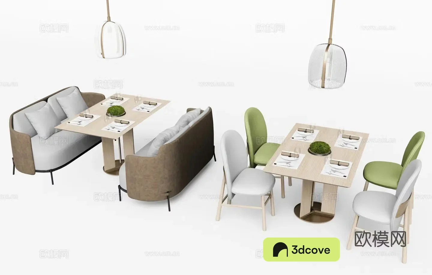 Modern dining table and chairs long table
