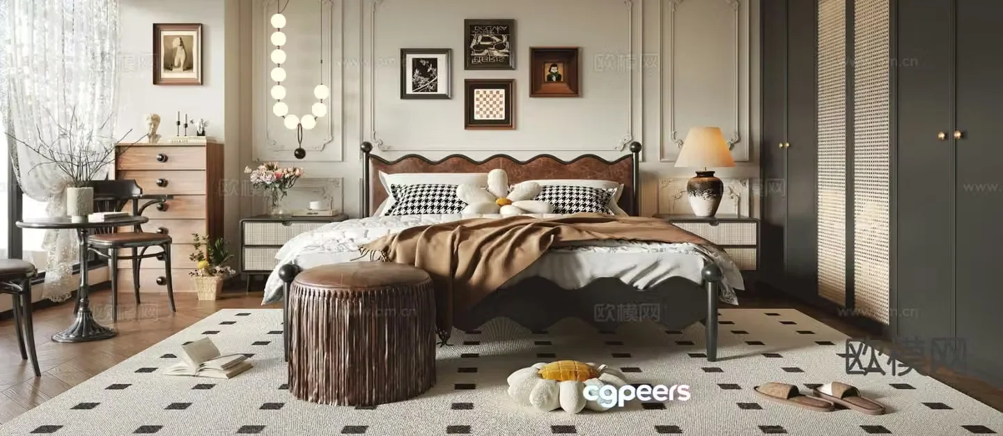 French bedroom master bedroom 3d model