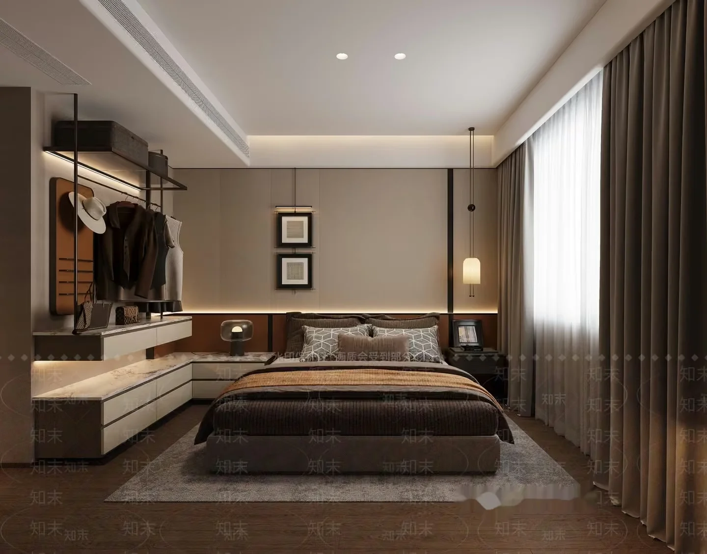 Modern Minimalist Bedroom 3D Model – 6330 – VRAY Render