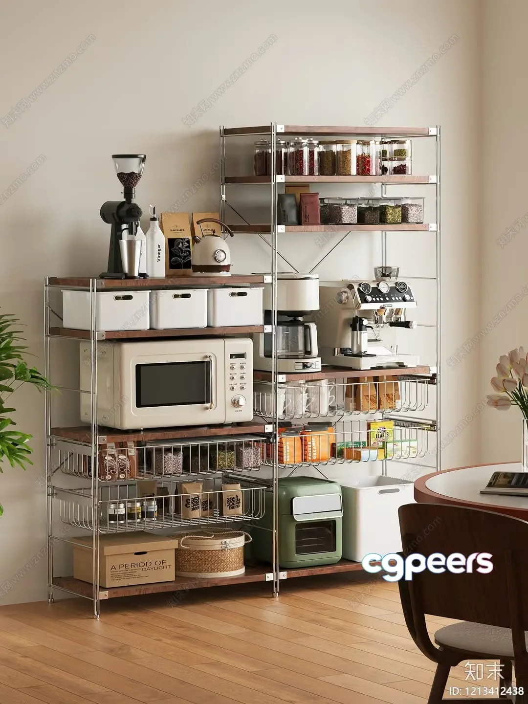 Cozy Kitchen Storage 3D Model – 7586 – VRAY Render