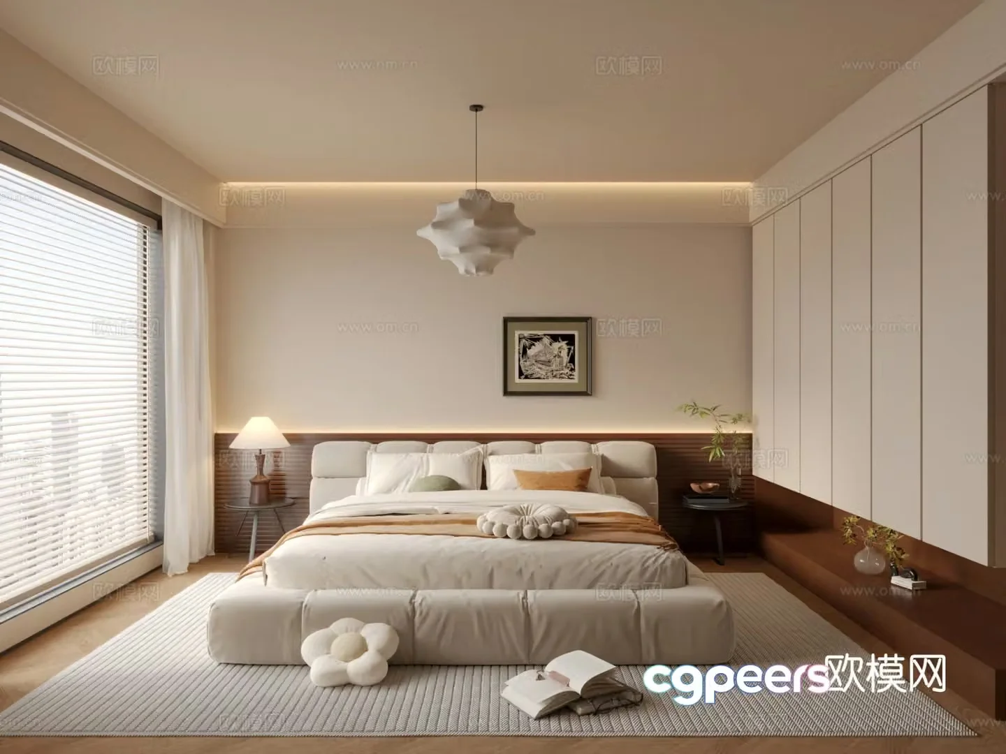 Cream style bedroom master bedroom 3d model