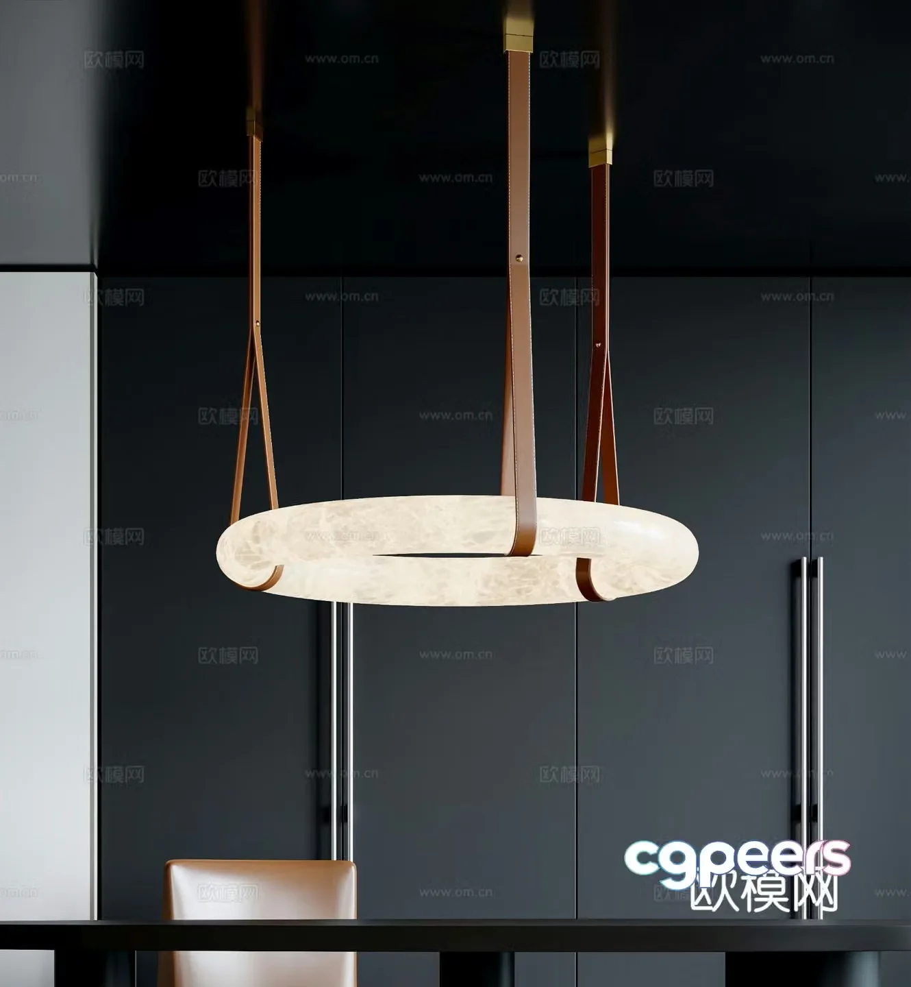 Ring chandelier hall chandelier 3d model