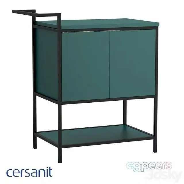 3ds Max Free – (А63014) Cabinet under the sink floor BOTANIQUE 80 for CREA 50 green