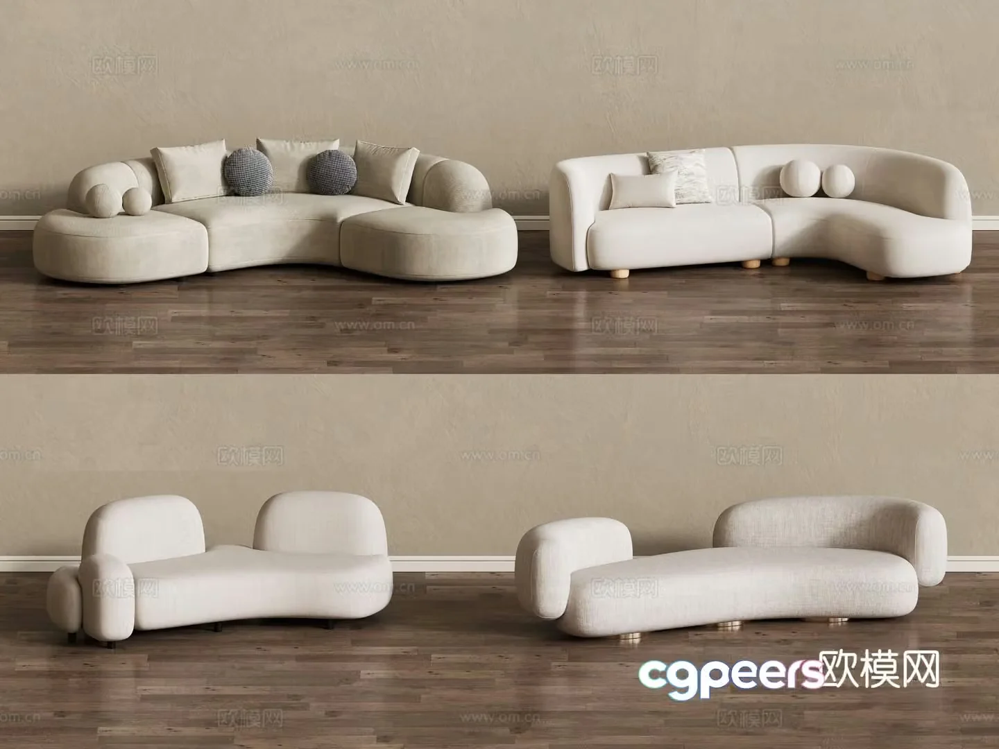 Special shaped sofa curved sofa 3d model