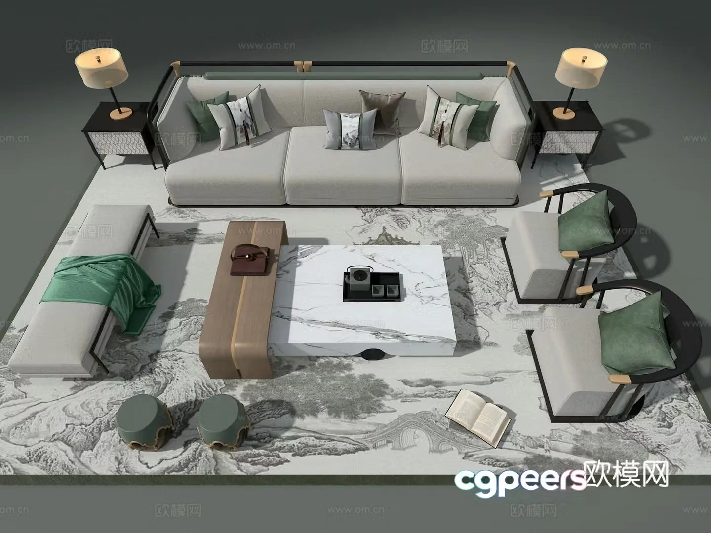 Sofa combination 3d model