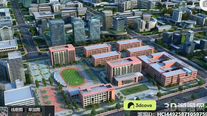 3D Rendering Of A Cityscape
