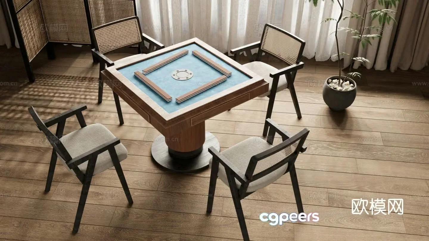 Wabi-sabi mahjong table 3d model