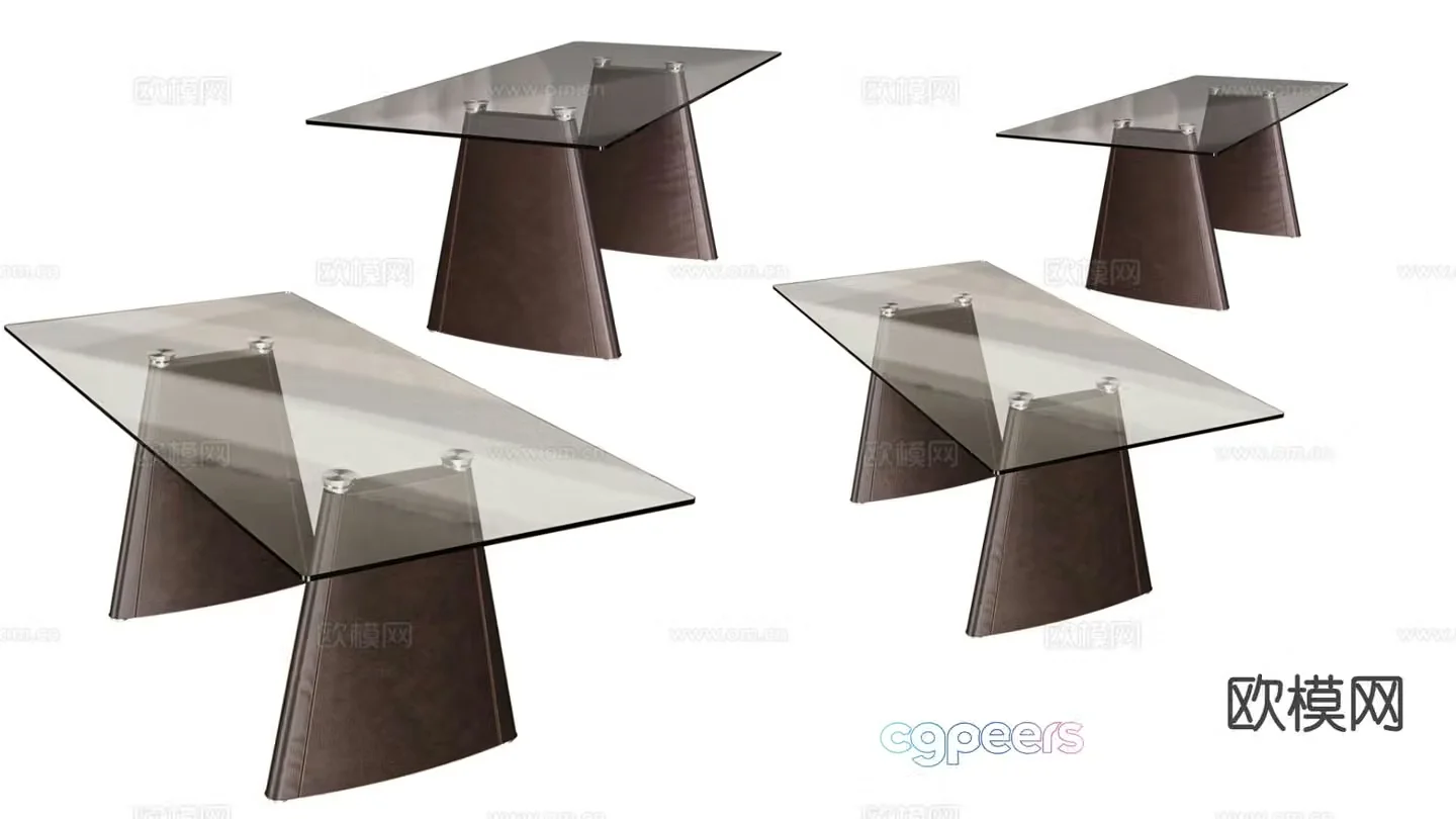 glass dining table 3d model