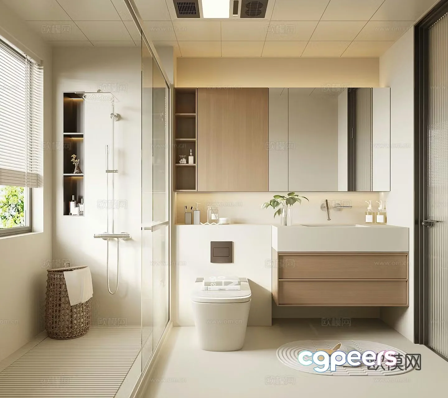 Modern home bathroom 3d model
