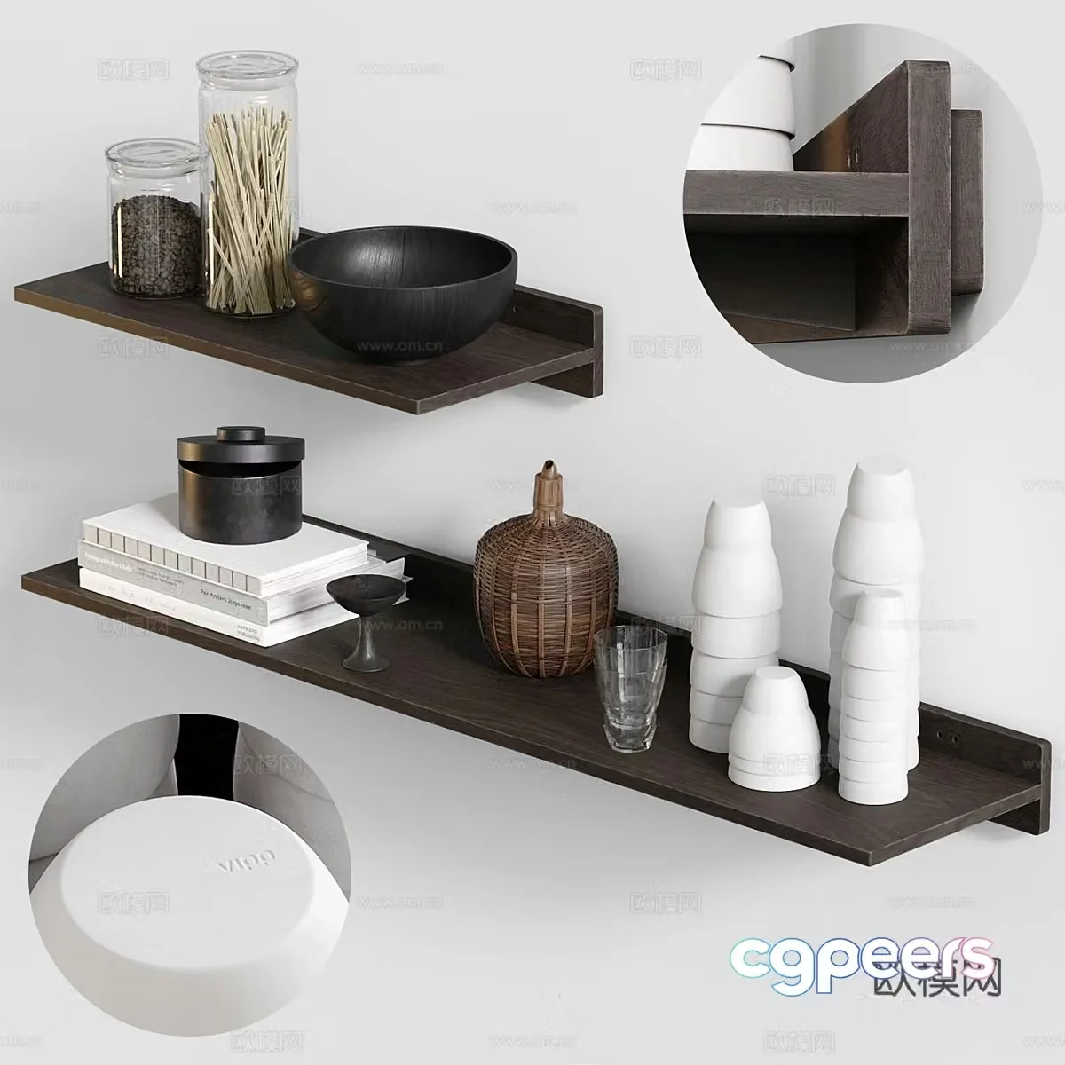 Modern minimalist kitchen appliances 3d model