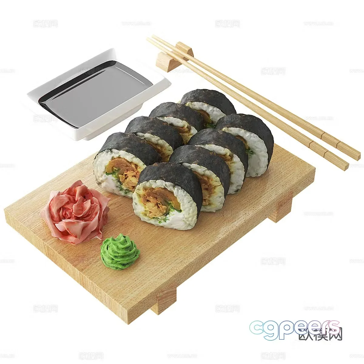 Sushi roll sushi 3d model