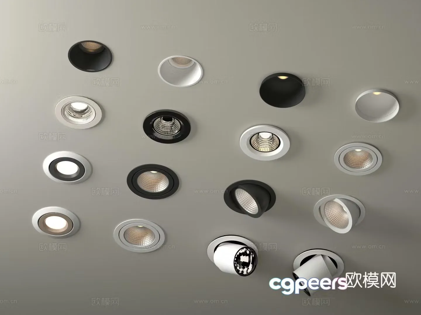 Modern downlight spotlights surface-mounted downlights embedded downlights bull eye lamps turn signal 3D model