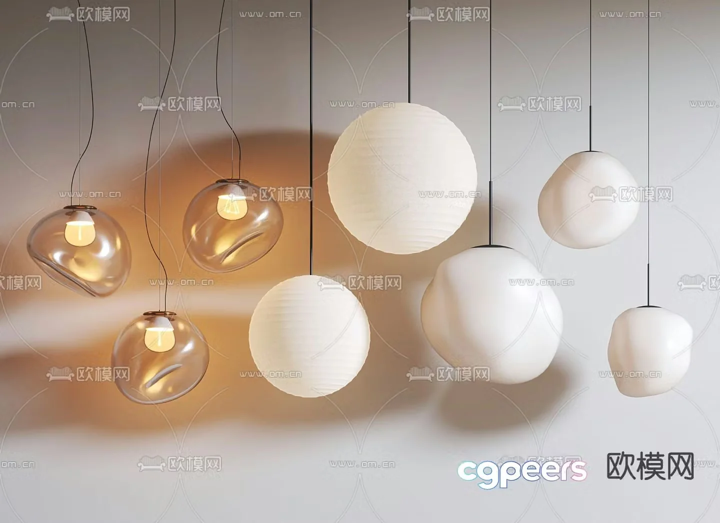 Light luxury chandeliers Restaurant chandeliers 3D model