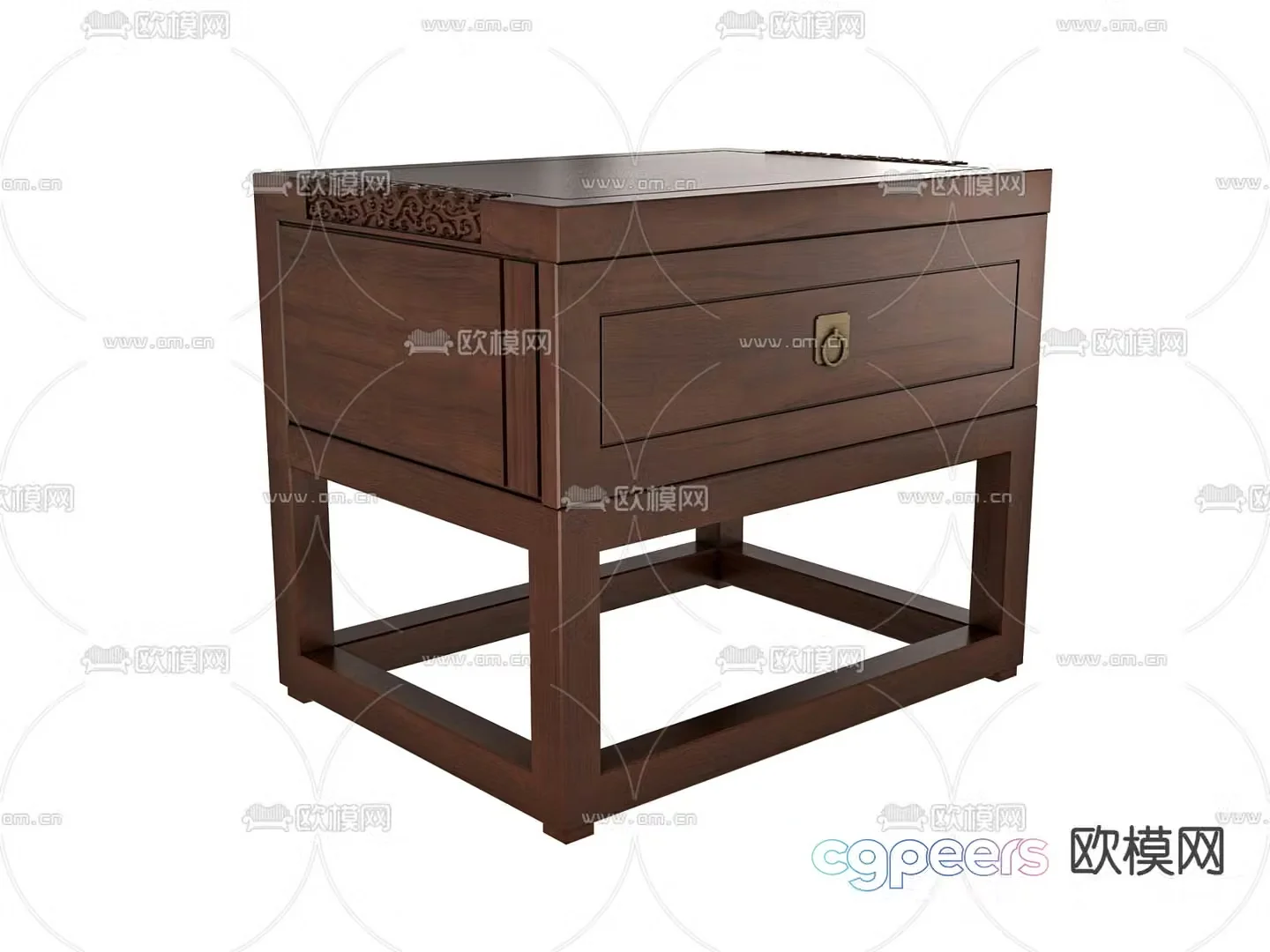 New Chinese style bedside table 3d model