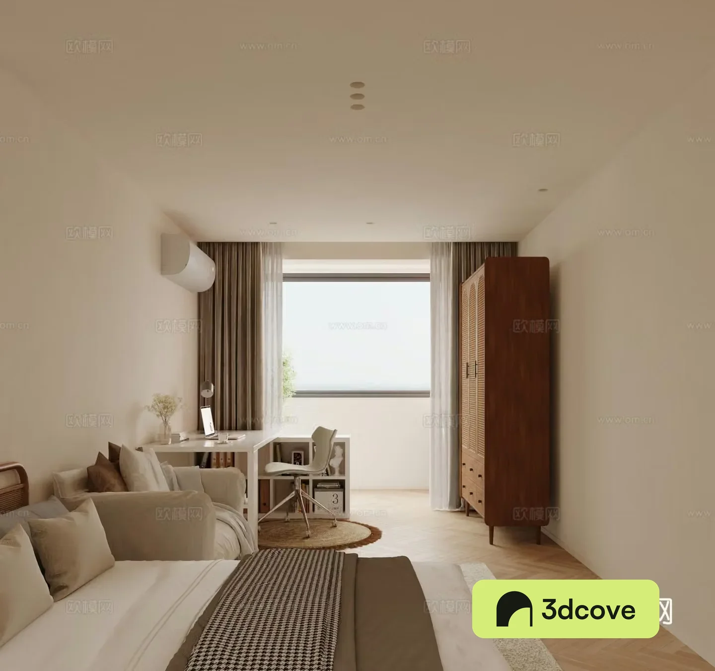 Modern creamy bedroom