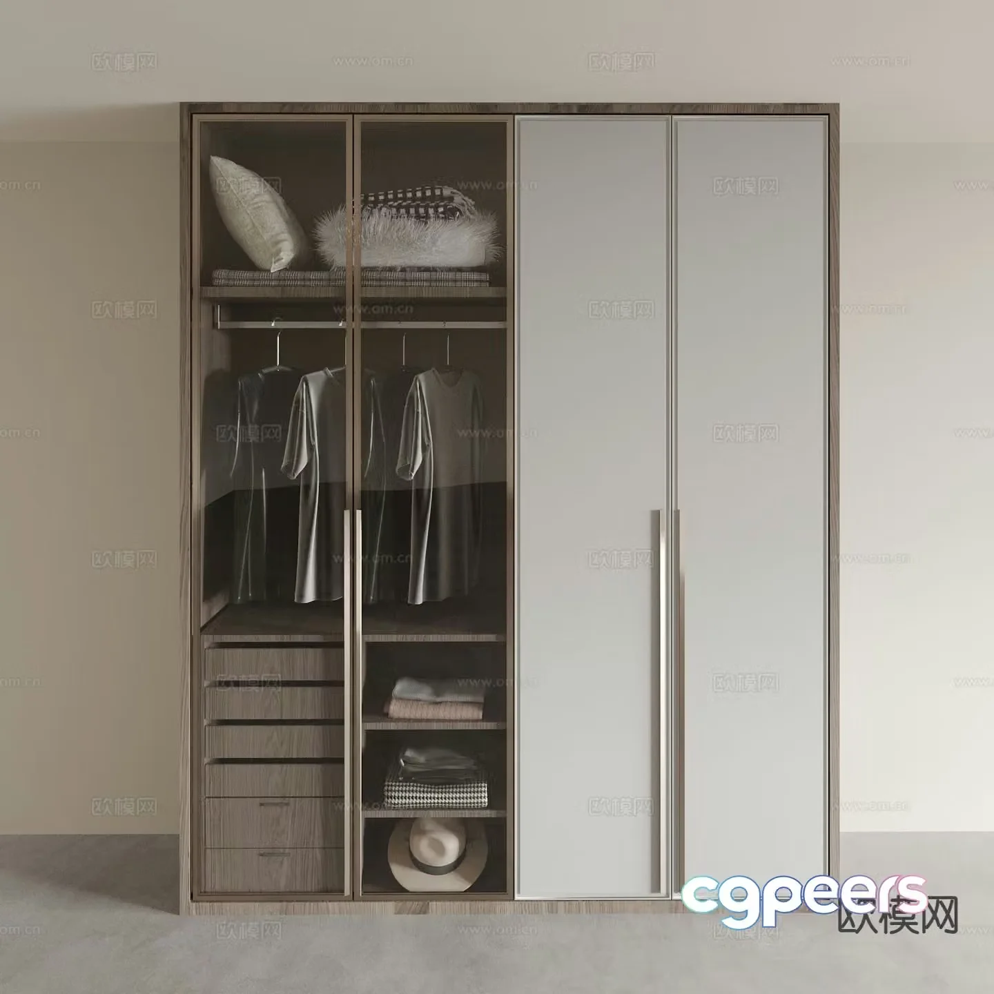 modern wardrobe wardrobe 3d model