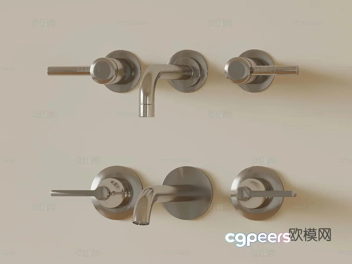Modern wall drain faucet 3d model