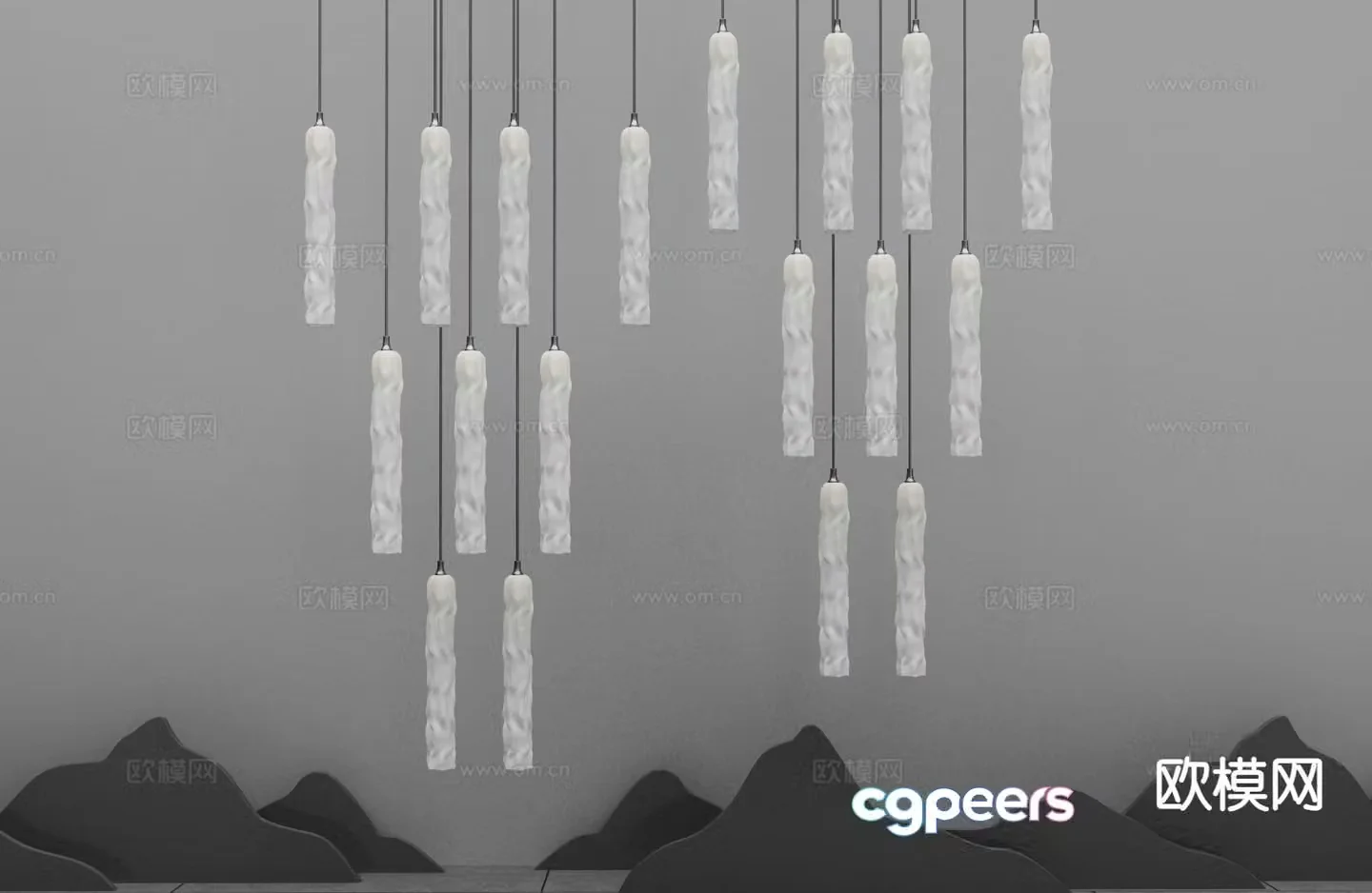 Modern art chandelier 3d model
