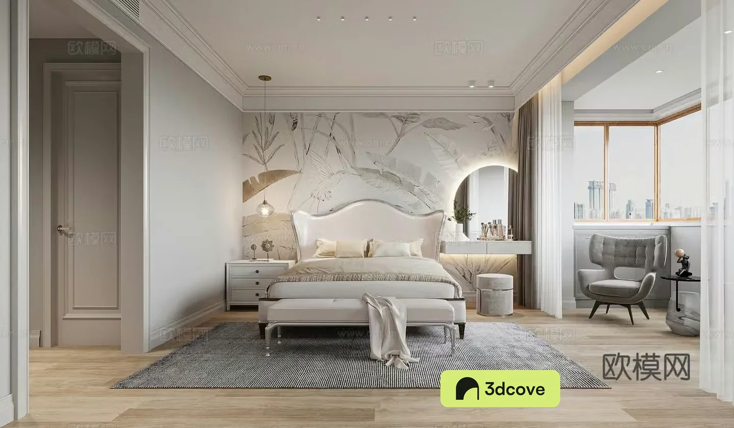 Simple European bedroom