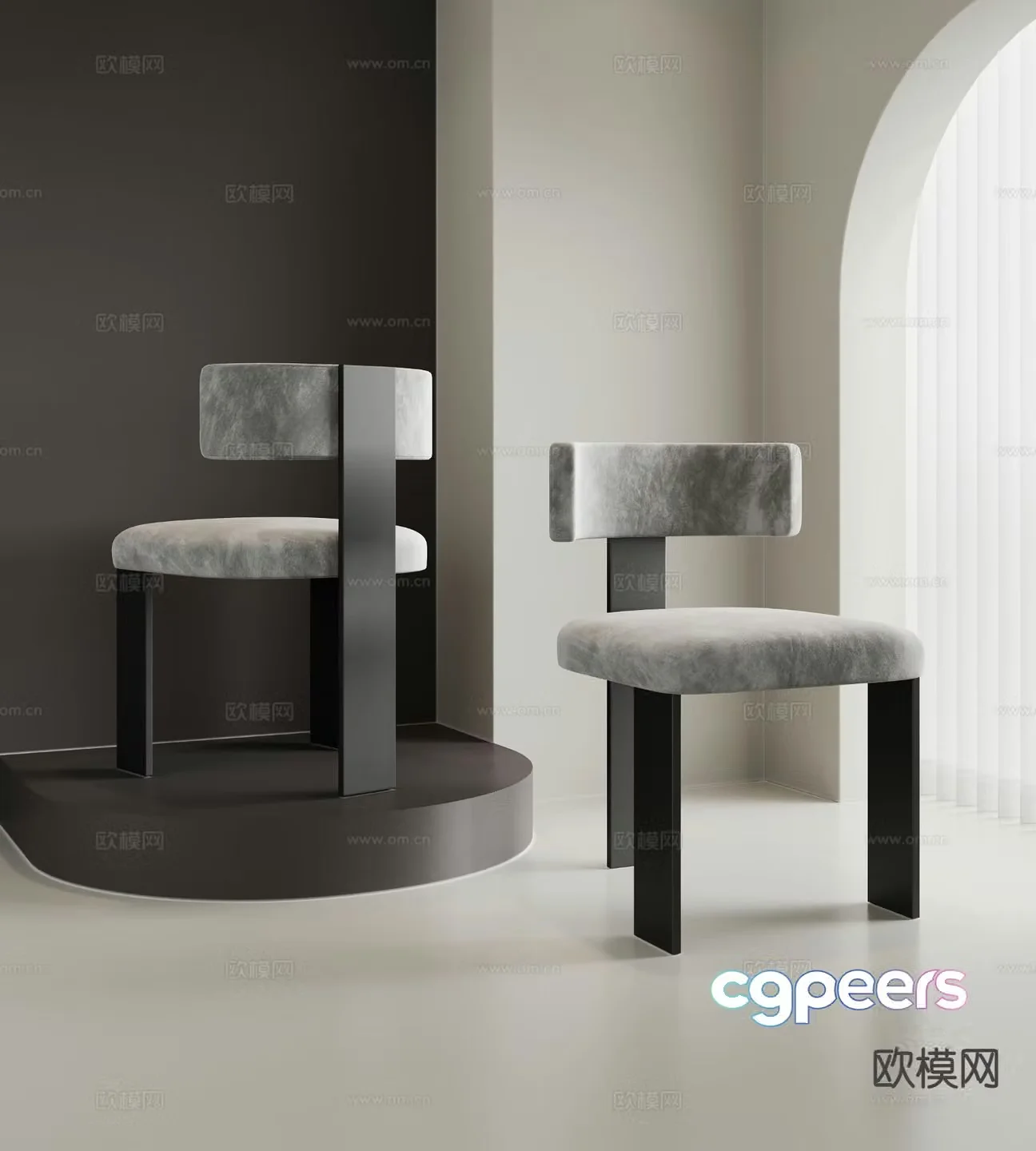 Modern single chair dining chair chair 3d model
