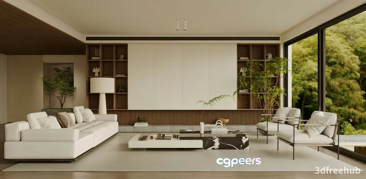 Modern Living Room 3D Model – 22270 – VRAY Render