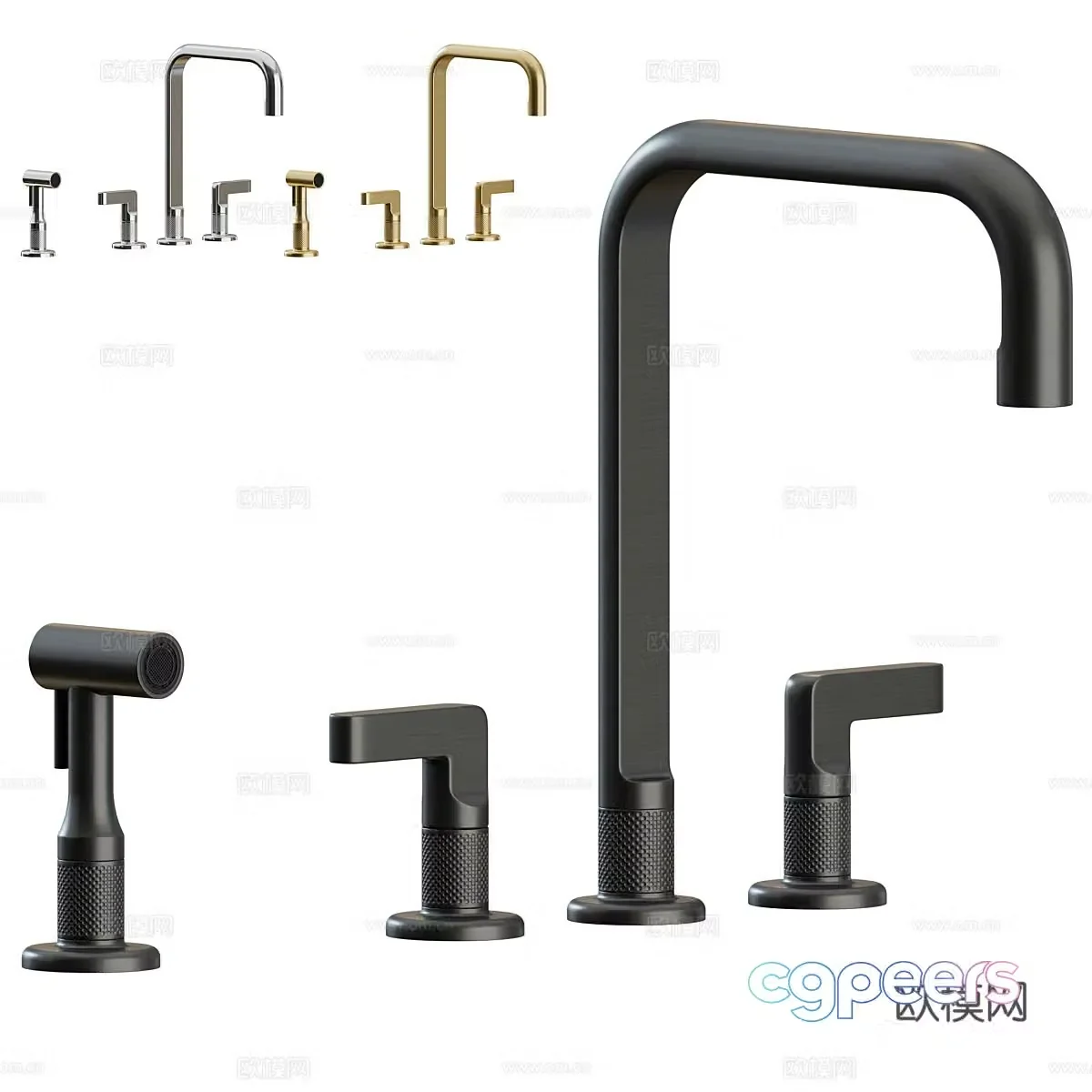 New Chinese Light Luxury Gessi Inciso Kitchen Faucet 3D Model