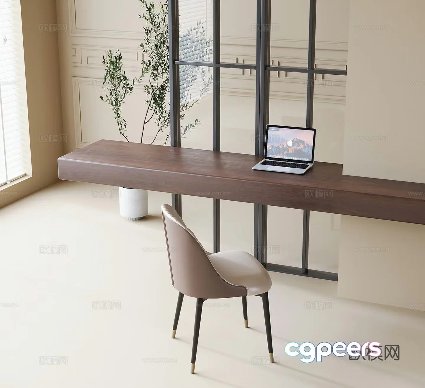 Modern custom desk chair 3d model