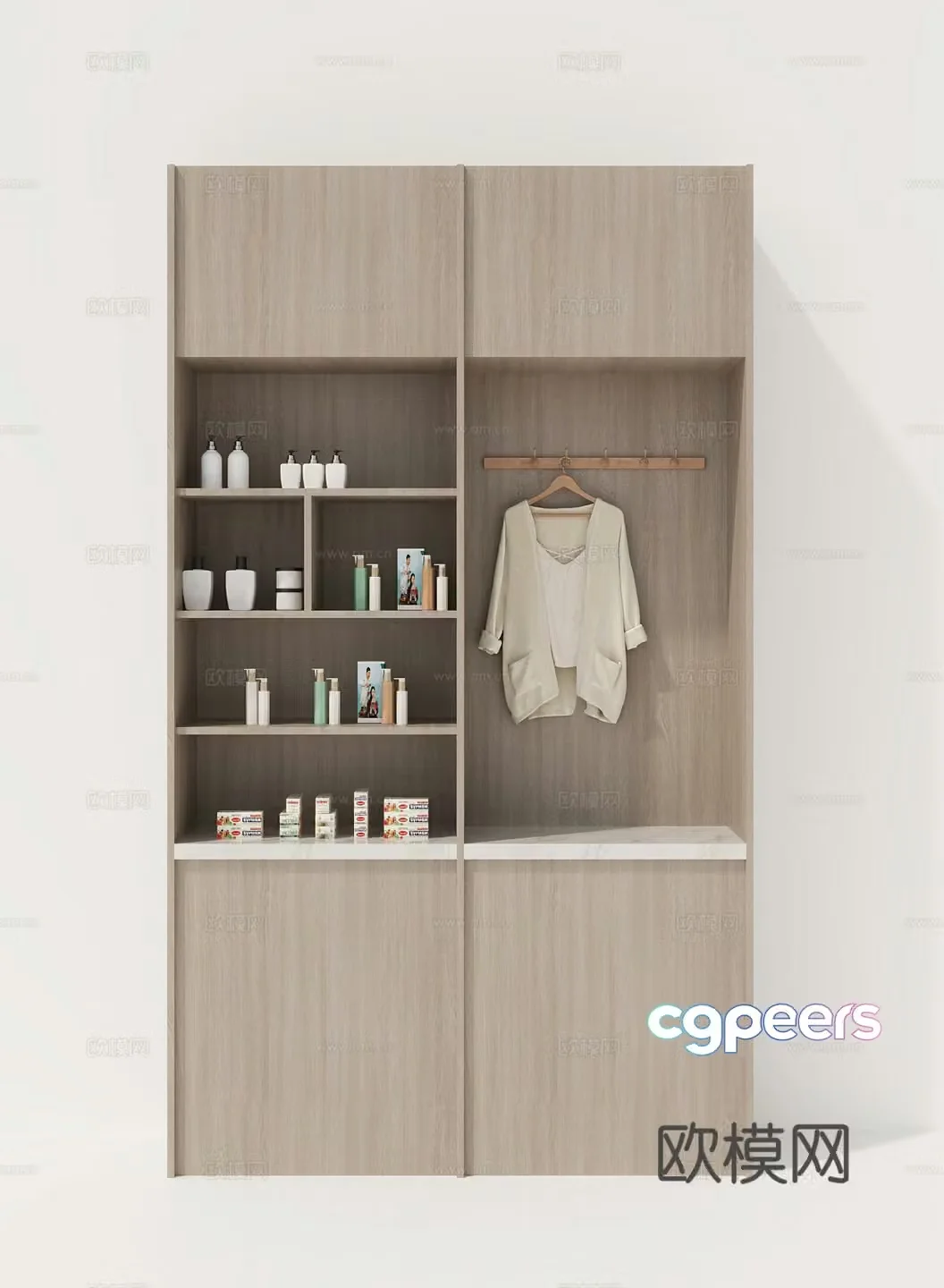 Cabinet Decorative Cabinet Bookcase 3D Model
