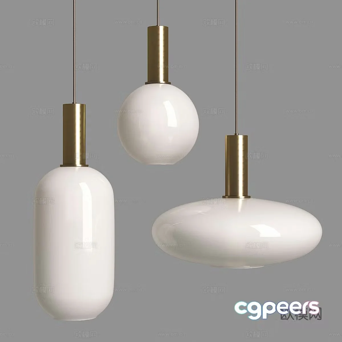 Light luxury bedside chandelier 3D model