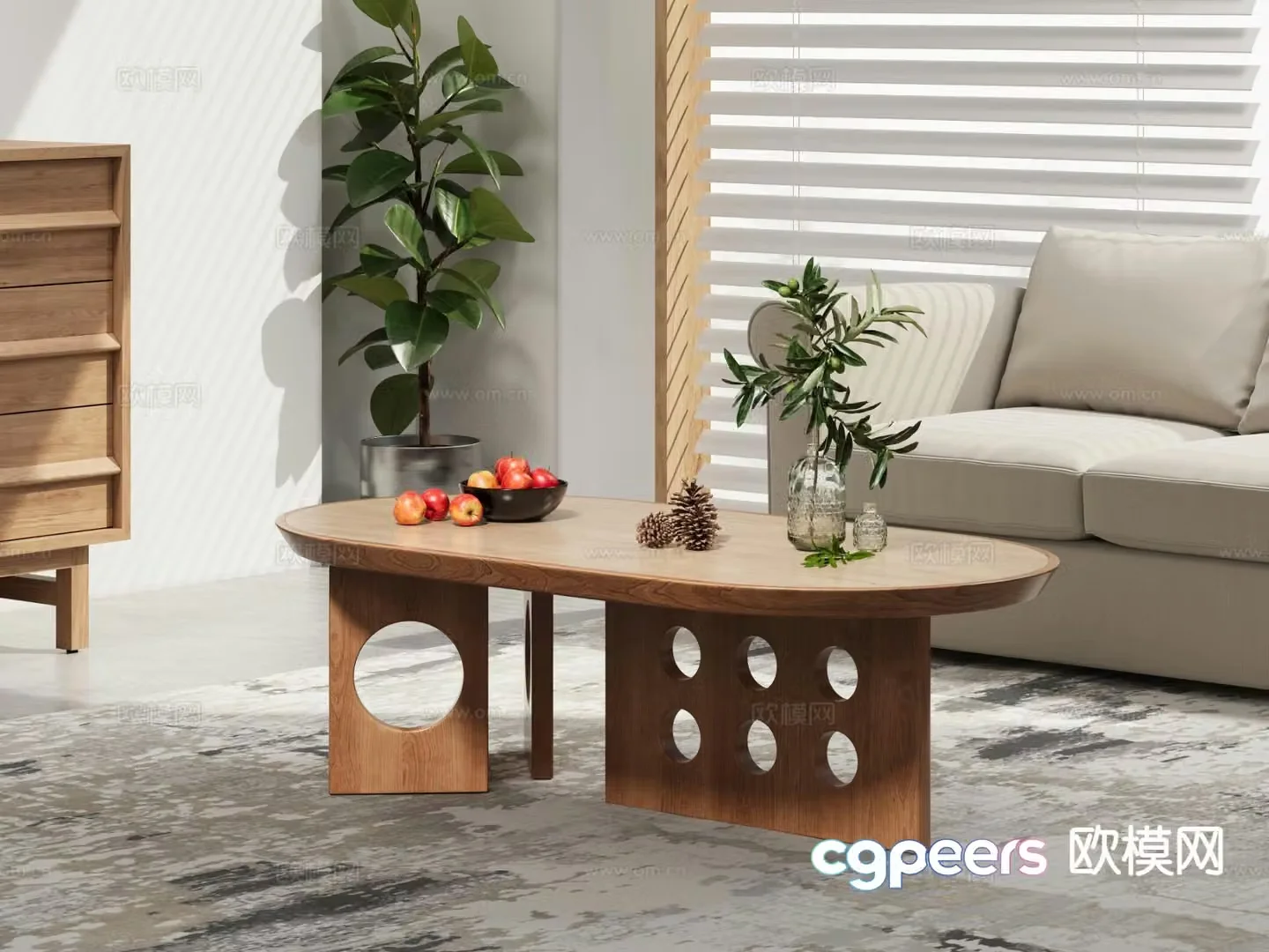 Medieval style coffee table 3D model