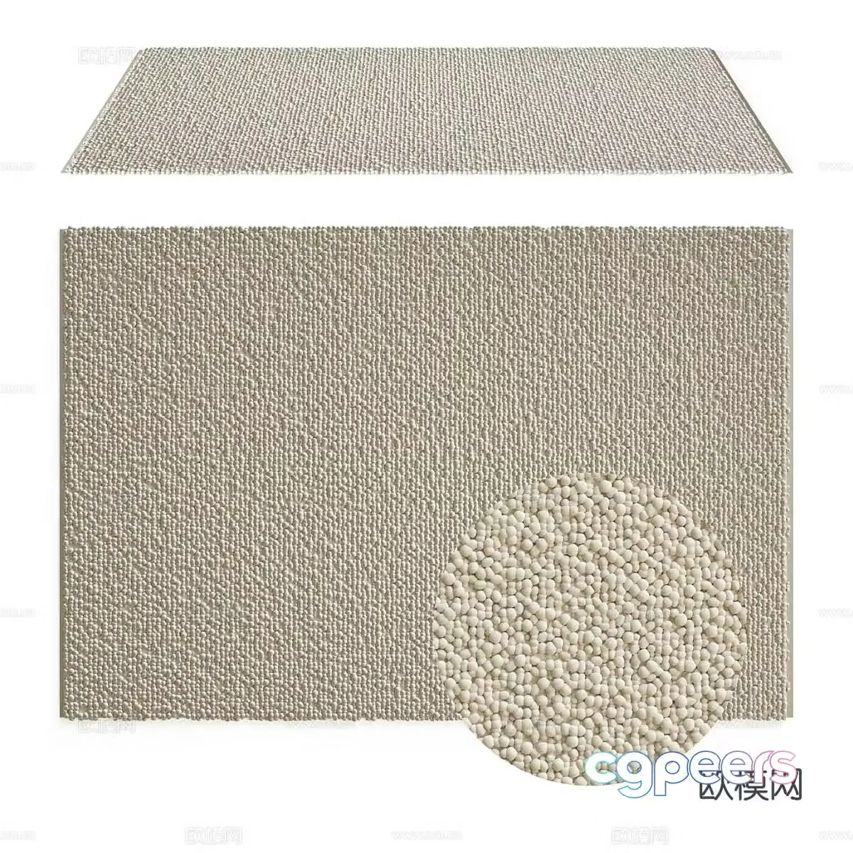 Modern cream style fabric carpet 3d model