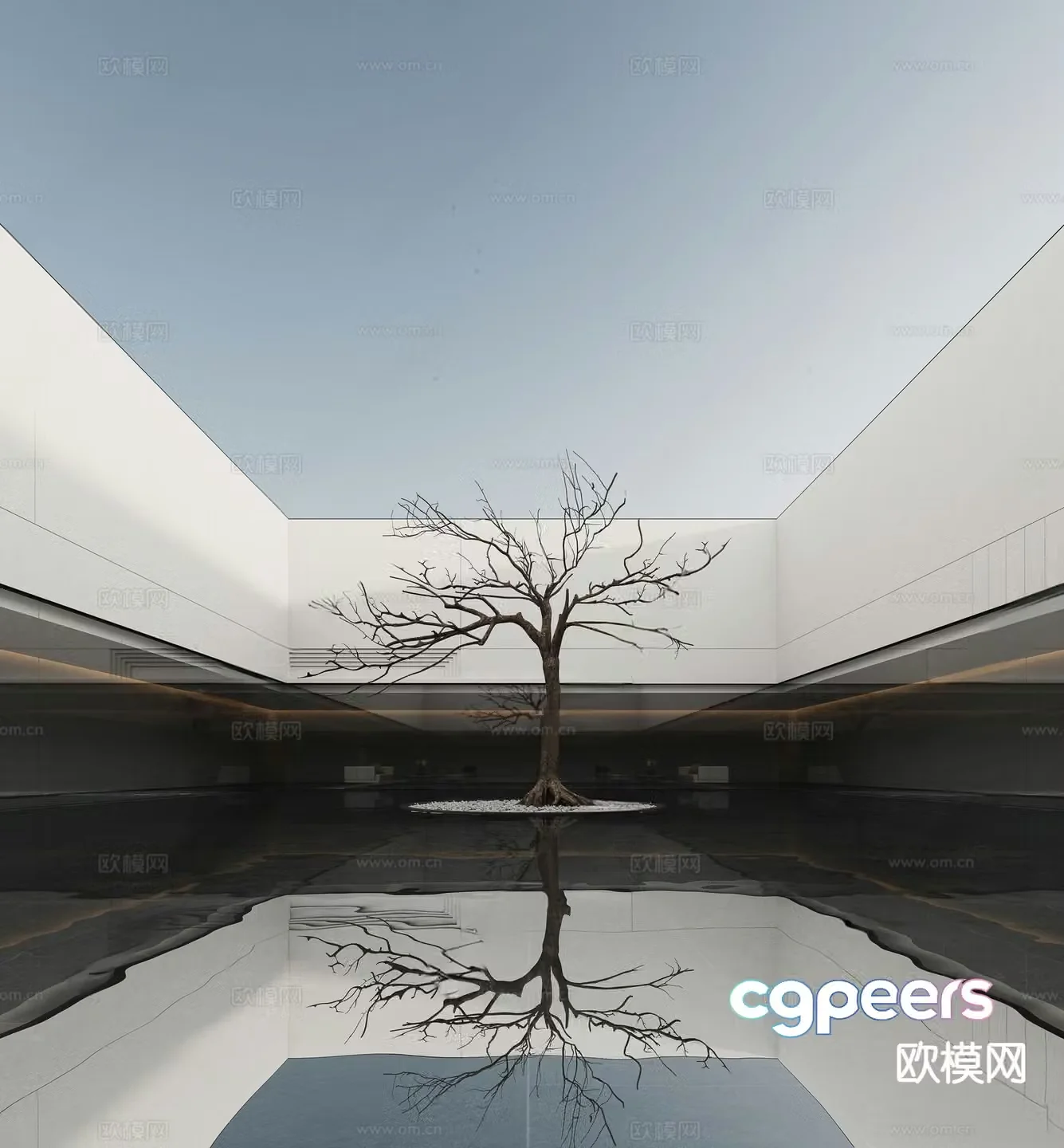 Atrium landscape courtyard landscape 3d model