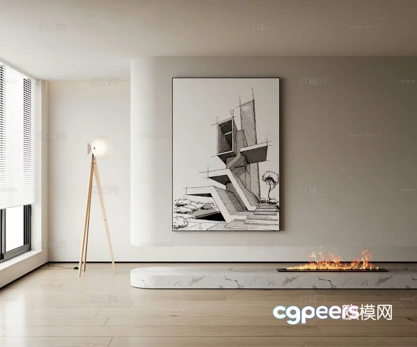 Modern decorative painting 3d model