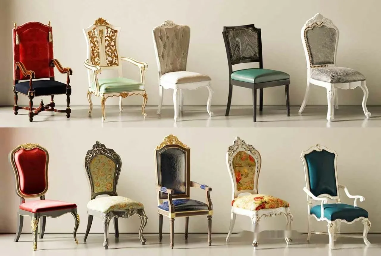 Wooden Ornate Chairs 3D Model – 9628 – CORONA Render