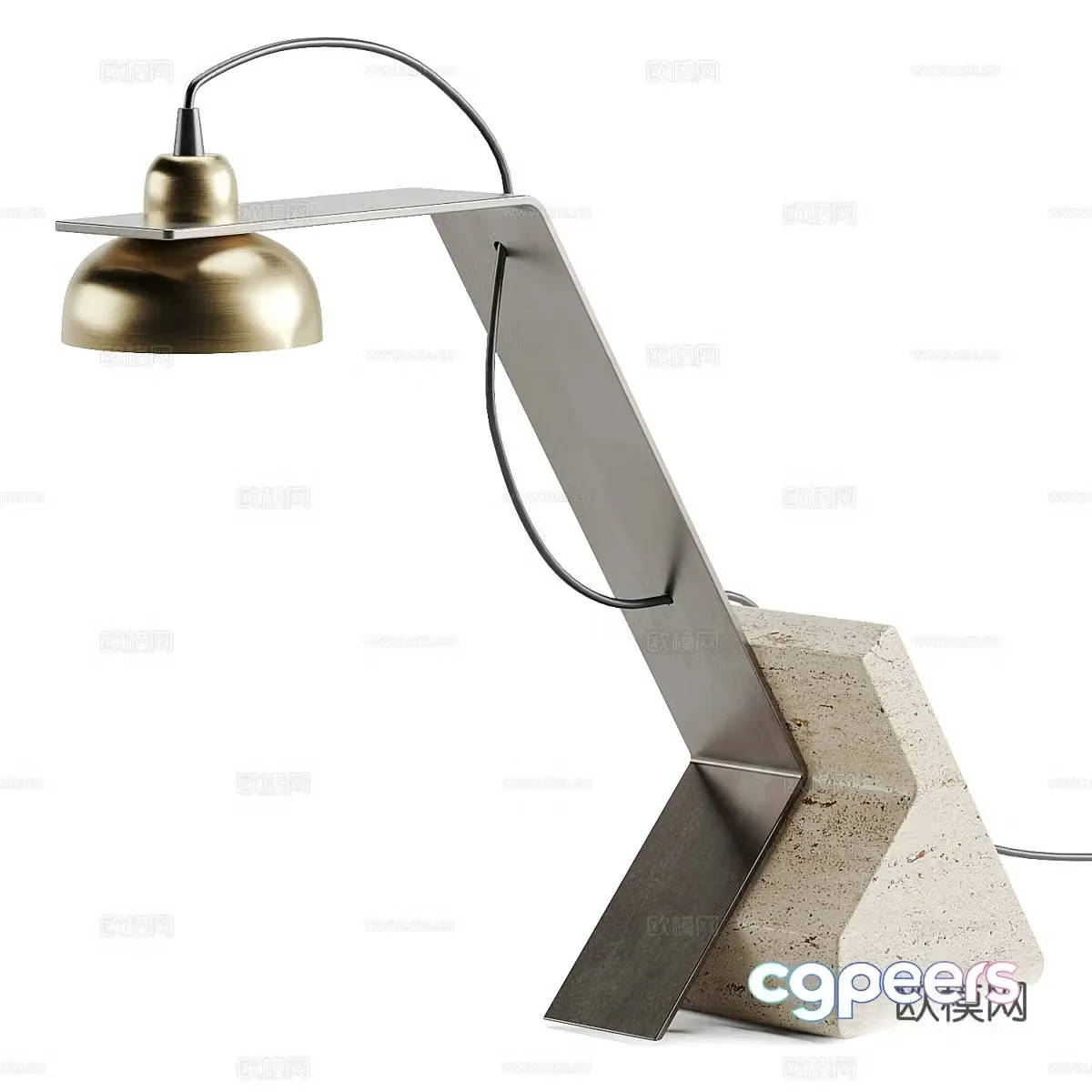 Pulse table lamp travertine 3d model