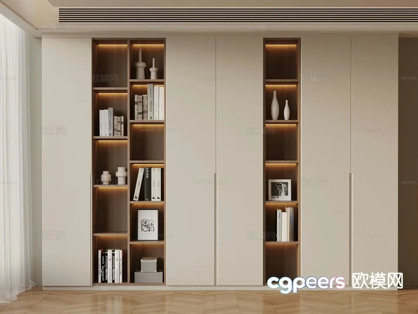 Modern bookcase 3d model