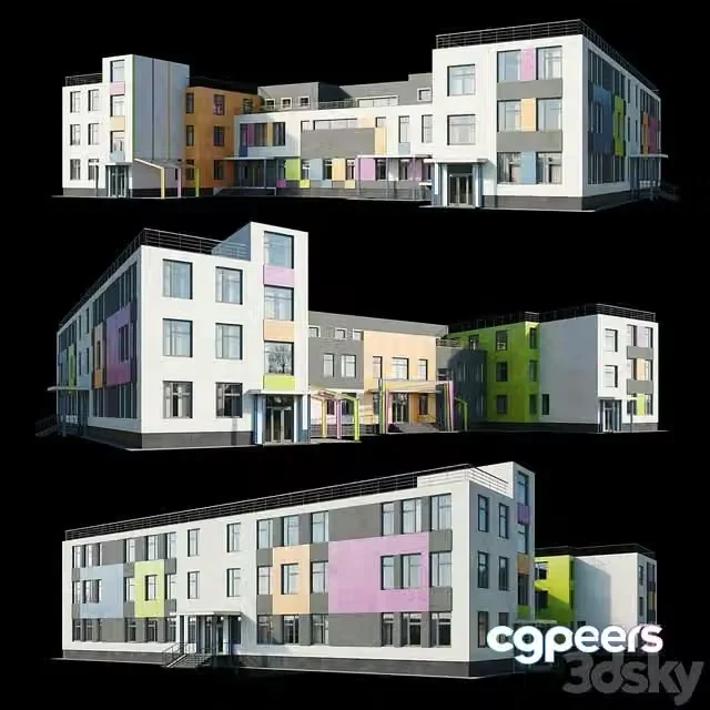 3ds Max Free – Modern kindergarten type 2