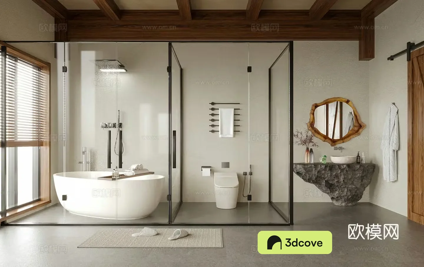 Modern villa bathroom hotel bathroom B&B bathroom