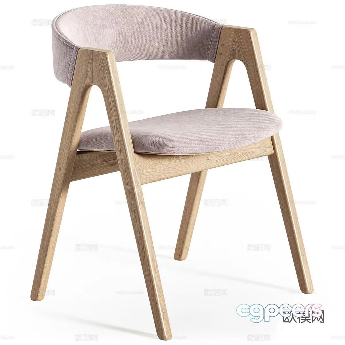 New Chinese style cloth chair dining chair 3D model