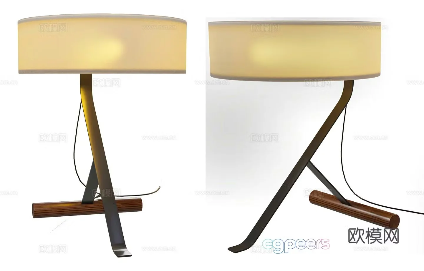 New Chinese style desk lamp medieval style desk lamp desktop desk lampshade creative art desk lamp office desk lamp 3D model