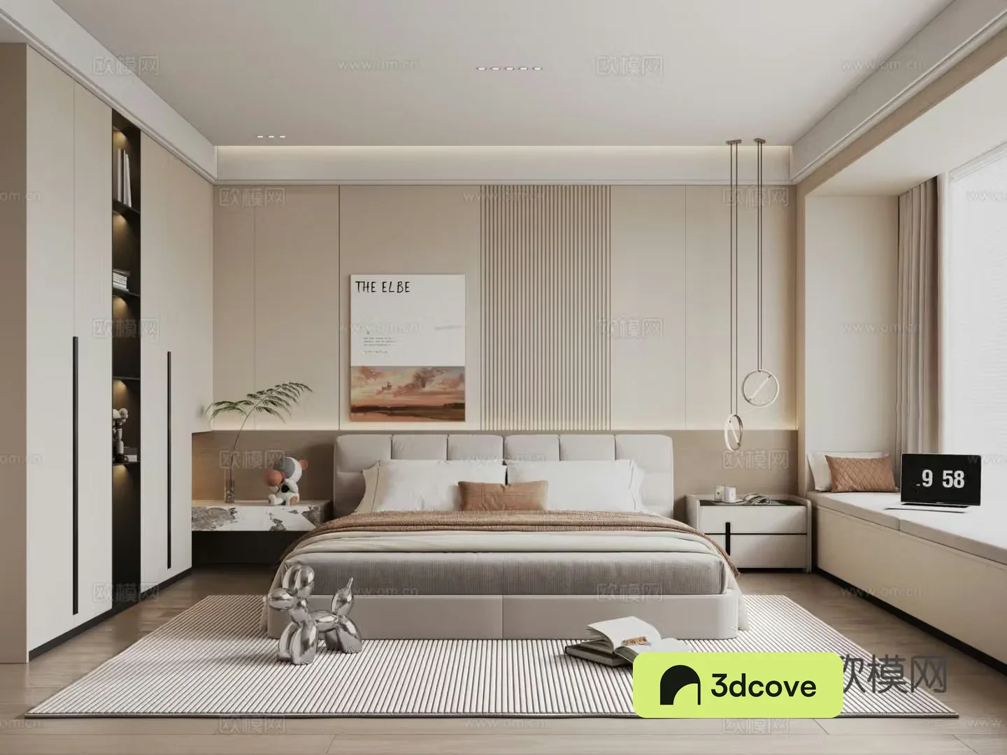 Modern minimalist bedroom