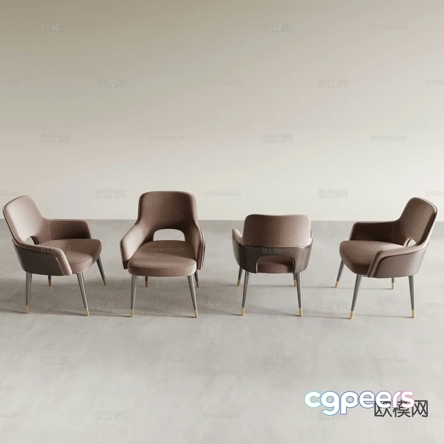 Modern leisure chair dining chair chair single chair 3d model